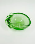 1950s ITALIAN MURANO GREEN LATTICINO SOMMERSO TREFOIL GLASS ASHTRAY