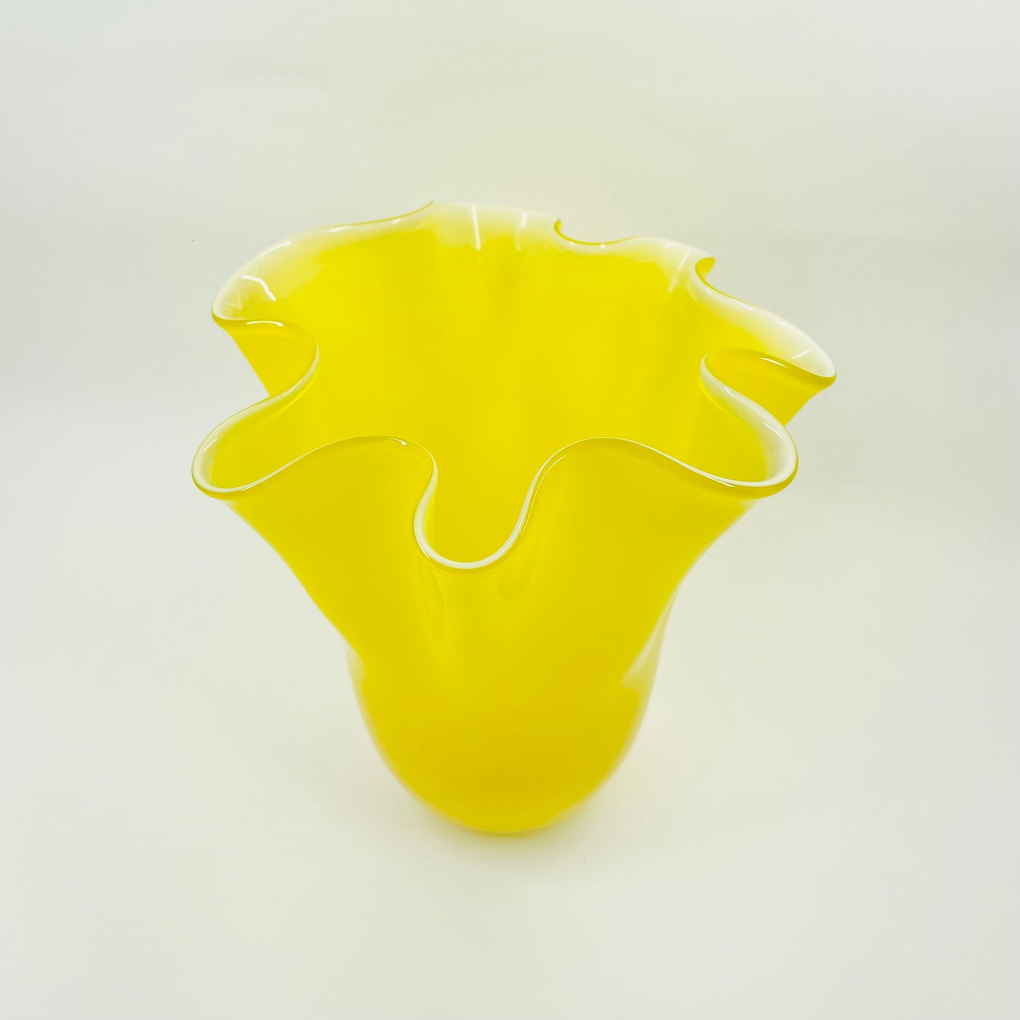 1960s YELLOW CASED HANDKERCHIEF VASE