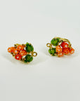 1950s CORAL ROSES & JADE LEAVES NECKLACE SUITE