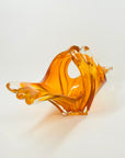 1970s JAPANESE ORANGE FLAME BASKET/BOWL/VASE
