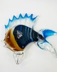 LARGE 1980s MURANO BLUE ART GLASS FISH PAPERWEIGHT/SCULPTURE