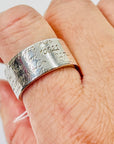 SIGNED VINTAGE TIFFANY & CO SILVER NY ADDRESS BAND RING