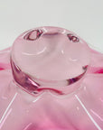 1950s LARGE CZECH SKRDLOVICE PINK SOMMERSO GLASS STARFRUIT BOWL