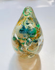 YELLOW SPACE AGE TEARDROP PAPERWEIGHT