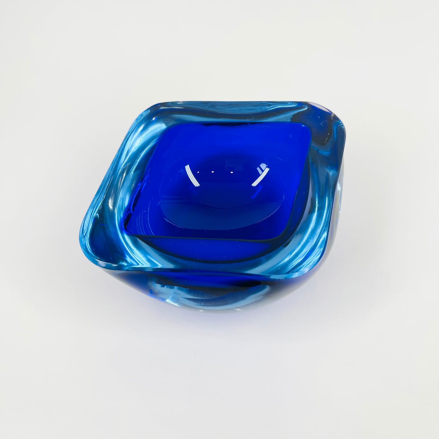 1950s COBALT BLUE MURANO SOMMERSO GLASS BOWL