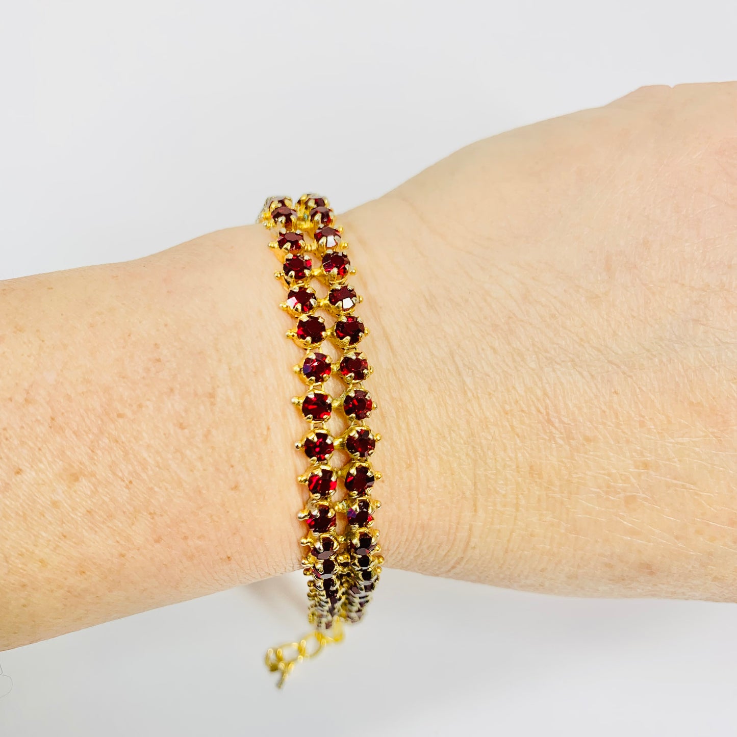 50s COSTUME RUBY PASTES BRACELET