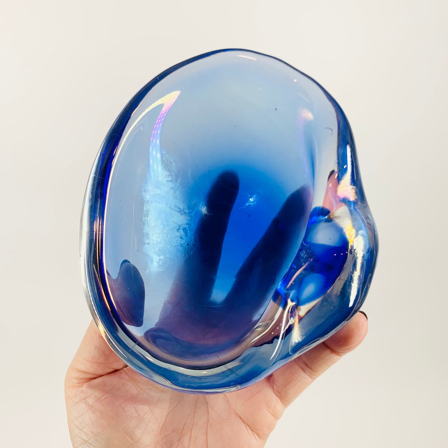 1970s MURANO COBALT BLUE SHELL BOWL/ASHTRAY