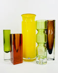 1960s SWEDISH ASEDA LEMON YELLOW SOMMERSO GLASS VASE BY BO BORGSTROM