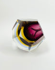 1950s FACETED MURANO PURPLE PINK BLUE YELLOW GEODE BOWL