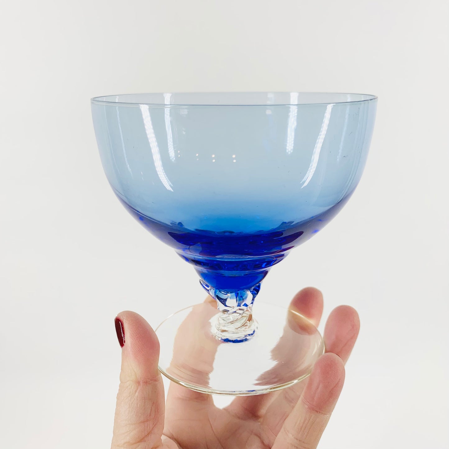 MIDCENTURY COBALT BLUE DESSERT BOWL/COUPE