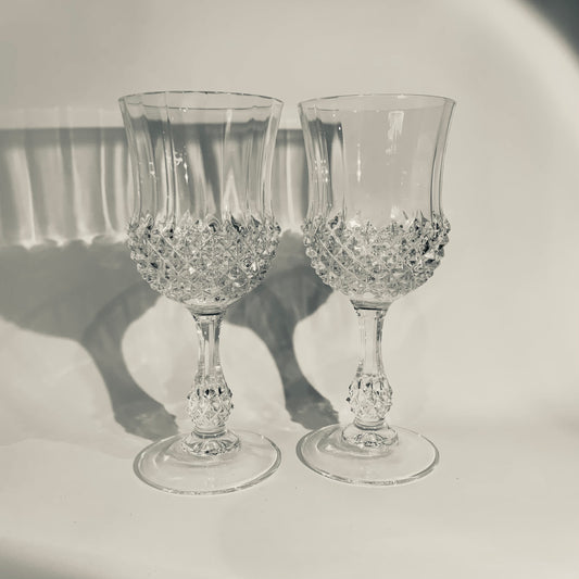 60s CRISTAL d’ARQUES CRYSTAL WINE GLASSES