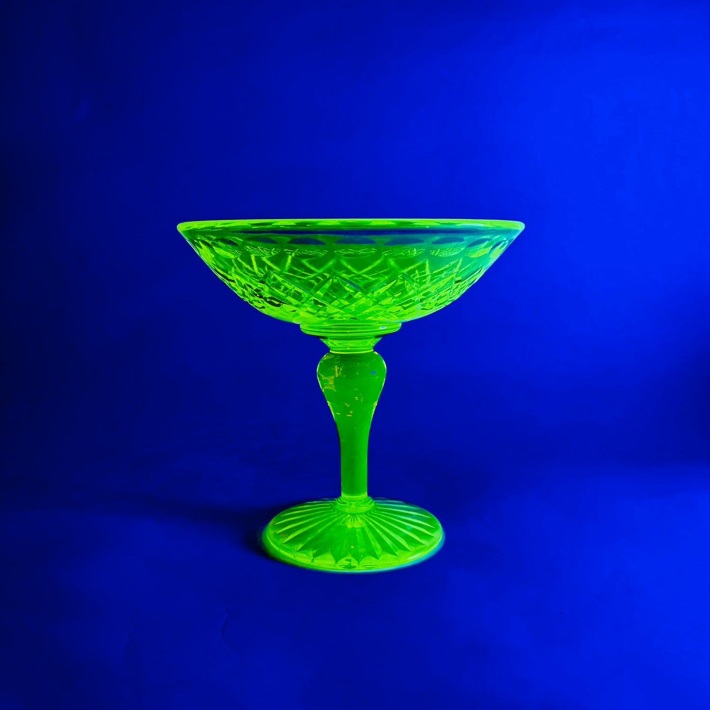 ANTIQUE URANIUM GLASS COMPORT