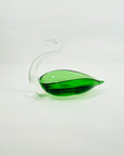 1970s OTK JAPAN GREEN GLASS SWAN BOWL/ASHTRAY