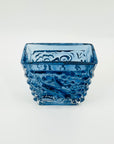 1950s AQUAMARINE BLUE BRUTALIST GLASS MINI VASE BY JOSEF SCHOTT