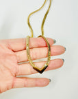 1970s BIJOUX ROSE GP MESH NECKLACE WITH CHEVRON PENDANT