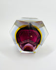1950s FACETED MURANO PURPLE PINK BLUE YELLOW GEODE BOWL