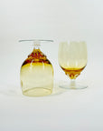 1950s BOHEMIAN AMBER TWIST STEM COCKTAIL GLASSES
