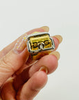 VINTAGE LOUIS VUITTON COSTUME TWO TONE MONOGRAM BUCKLE RING