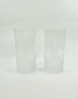 1980s FRANCE DURAND FROSTED CRYSTAL HIGHBALL GLASSES