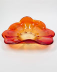 RED FLOWER GLASS BOWL/ASHTRAY