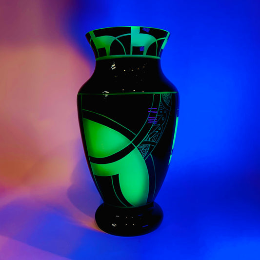 KARL PALDA URANIUM BLACK VASE