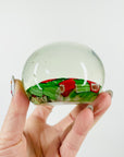1960s RED GREEN MILLEFIORI CANDY CANE PAPERWEIGHT