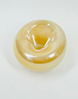 1980s MOUTH BLOWN SWEDISH LUSTER GLASS PINCHED RIM POSY VASE