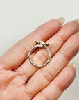 1990s VINTAGE TIFFANY & CO SILVER GOLD HOOK EYE LOVE KNOT CIRCLE RING