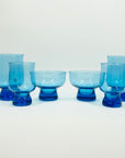 1950s POLISH TURQUOISE BLUE GLASS PAPERWEIGHT GLASSES