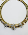 1970s CHUNKY TUBOGAS MESH DIAMANTE STATEMENT NECKLACE