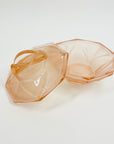ANTIQUE ART DECO PINK SATIN GLASS LIDDED BOX