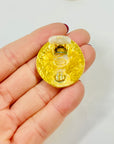 1980s CHANEL TEAR DROP GOLD LOGO CLIP ON EARRINGS