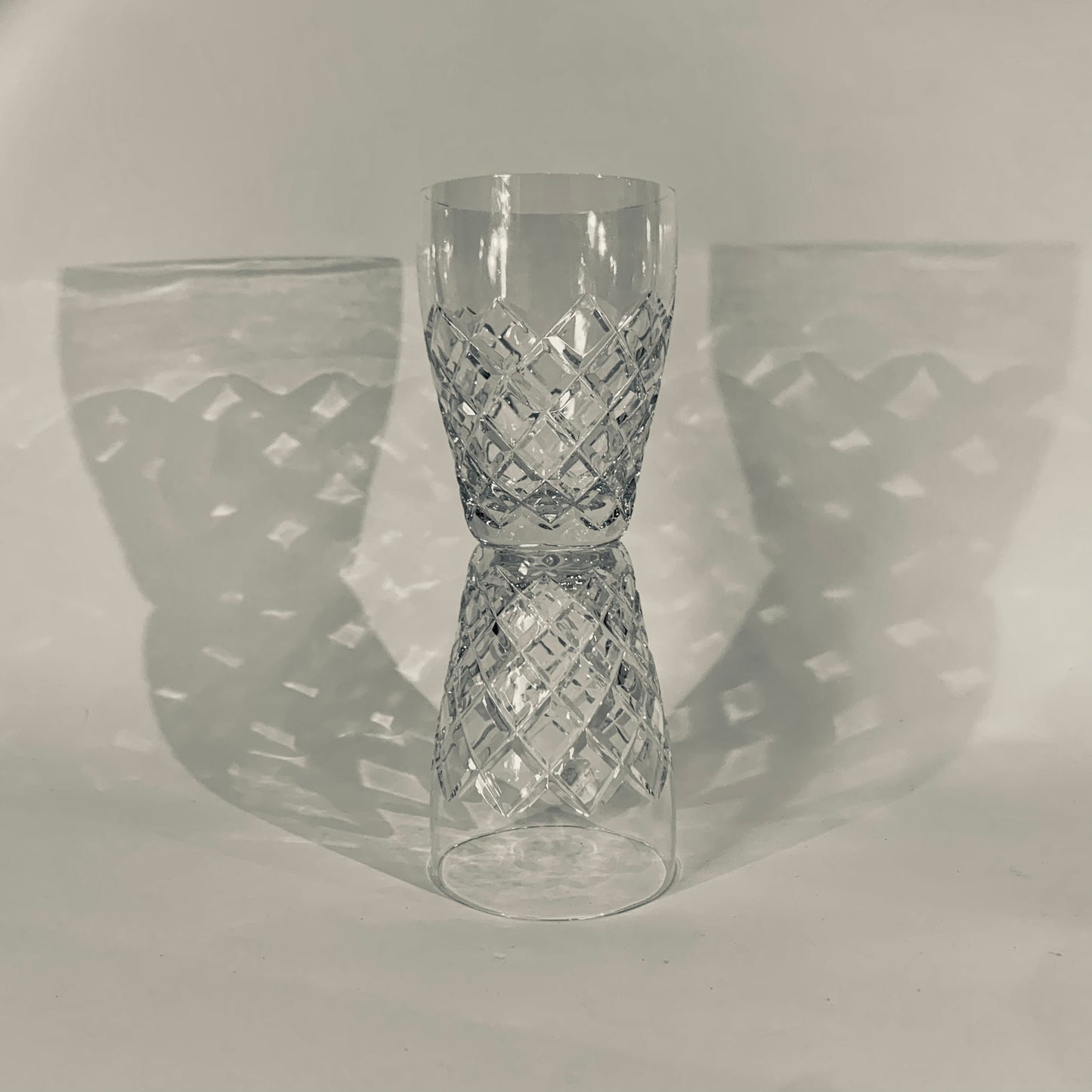 ANTIQUE BOHEMIAN CUT DIAMOND CRYSTAL TUMBLERS