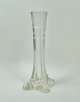 ANTIQUE ETCHED STARS GLASS POSY TOWER VASE