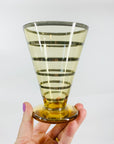 50s AMBER SILVER GILDED CONICAL/COCKTAIL GLASSES
