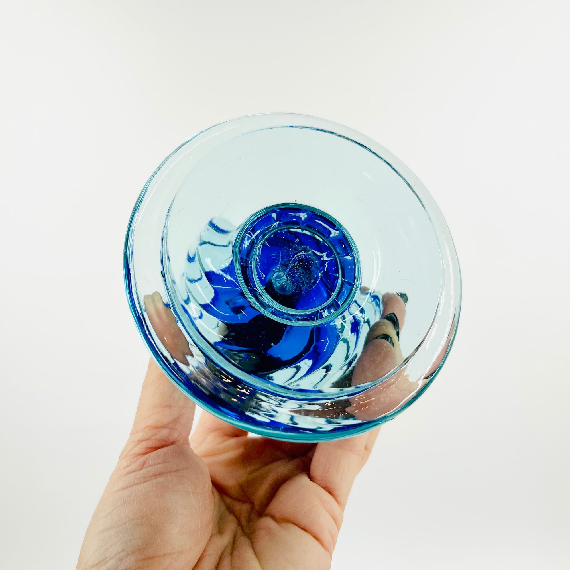 1930s MURANO COBALT BLUE TWIST SOMMERSO GLASS JAR