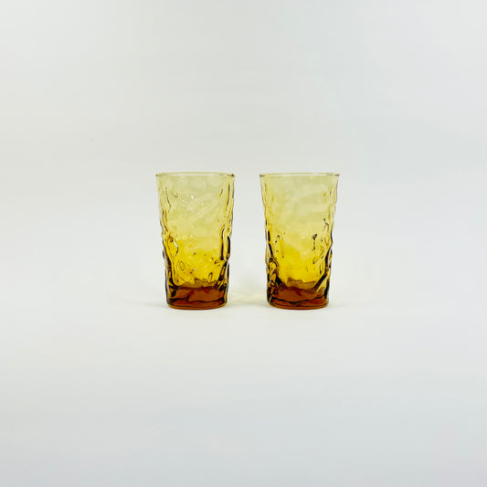 1970s ITALIAN AMBER BARK GLASSES