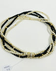 1950s GROSSE GERMANY COSTUME BRAIDED BLACK BEADS & PEARL NECKLACE