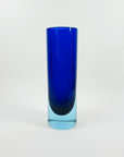 1950s TURQUOISE COBALT BLUE MURANO SOMMERSO GLASS CYLINDER BLOCK VASE