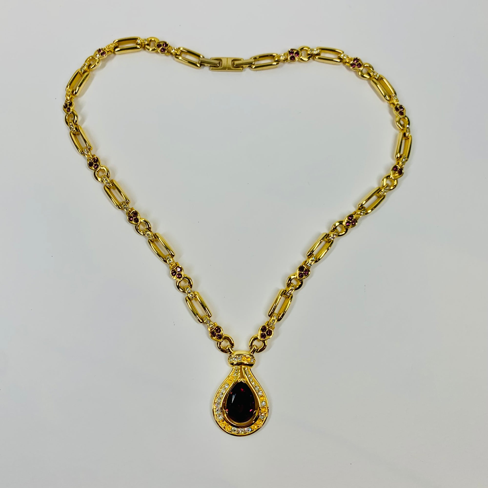 80s BARCS BOLD PEAR DROP NECKLACE SUITE