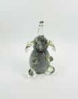 VINTAGE CZECH SILVER AVENTURINE ART GLASS ELEPHANT