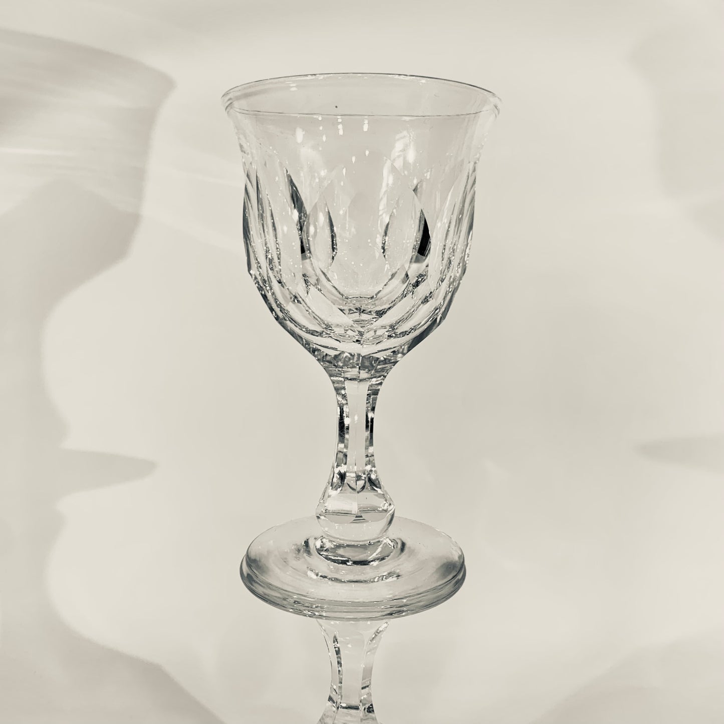 ANTIQUE CUT ENGLISH CRYSTAL WINE GLASSES