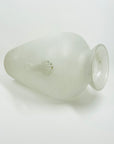 ANTIQUE MURANO SCAVO WHITE ACID GLASS AMPHORA VASE WITH HANDLES