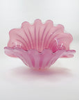 1950s PINK MURANO OPALINE GLASS CLAM SHELL BOWL (XL)