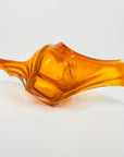1970s JAPANESE ORANGE FLAME BASKET/BOWL/VASE