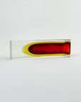 1950s RED YELLOW SMALL BLOCK MANDRUZZATO VASE