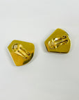 1980s HERMES BLACK ART NOUVEAU STYLE FLOWERS CLOISONNE CLIP ON EARRINGS