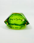 1950s GREEN YELLOW MURANO MANDRUZZATO SOMMERSO FACETED GLASS BOWL/ASHTRAY