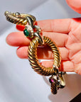 1950s BIJOUX CASCIO CABOCHON TWO-TONE STATEMENT NECKLACE