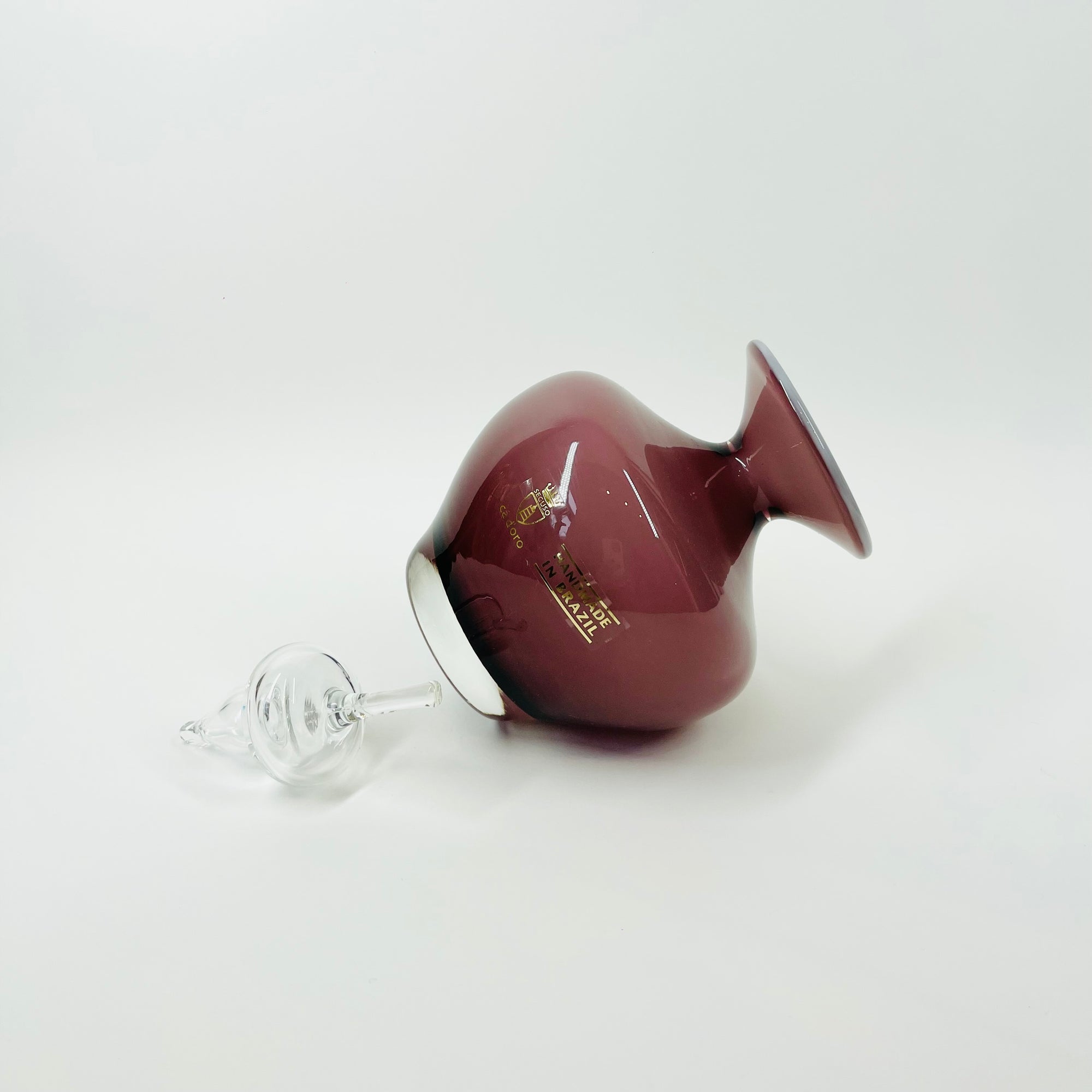 1990s HAND MADE BLUE SOMMERSO GLASS PERFUME BOTTLE